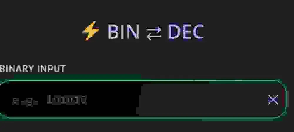 Binary to Decimal Converter web tool