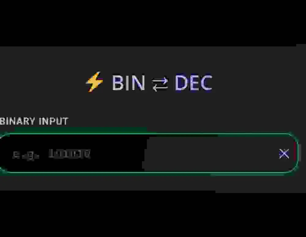 Binary to Decimal Converter web tool