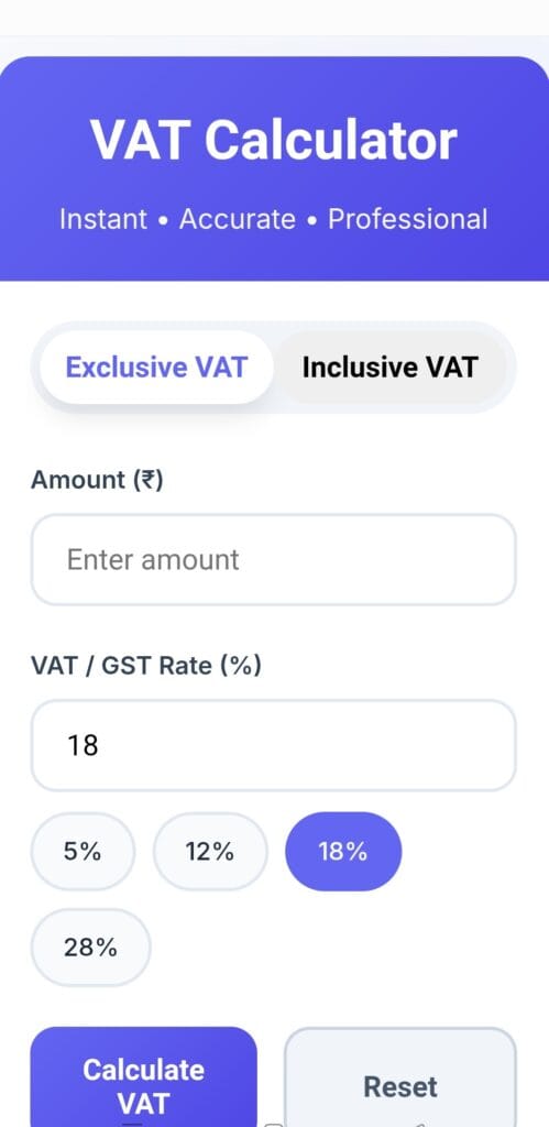 Free VAT Calculator