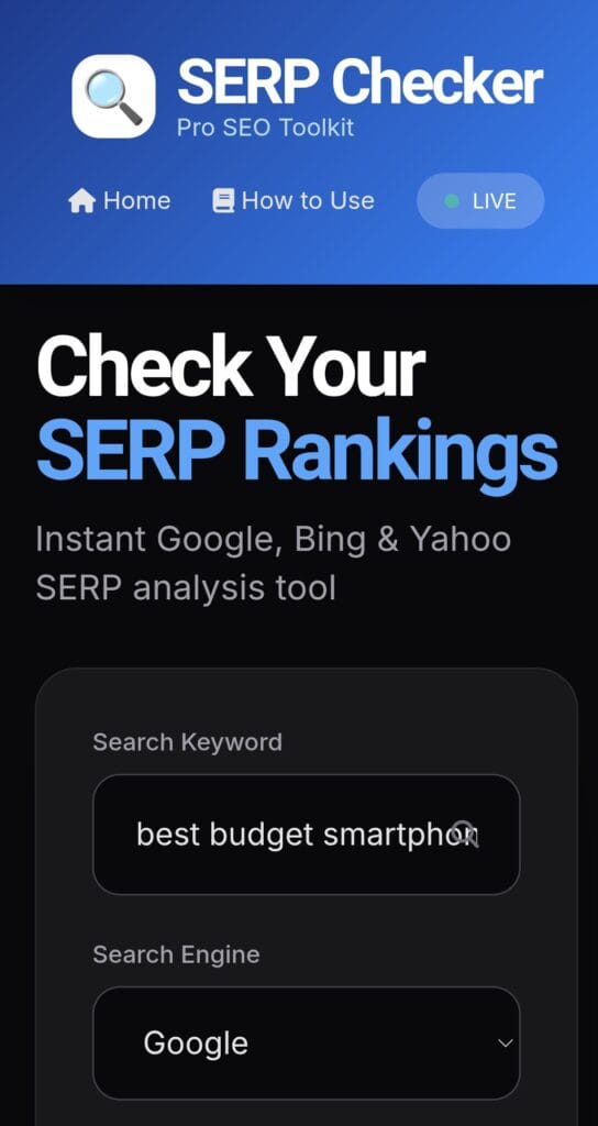 SERP Checker Online Free Tool