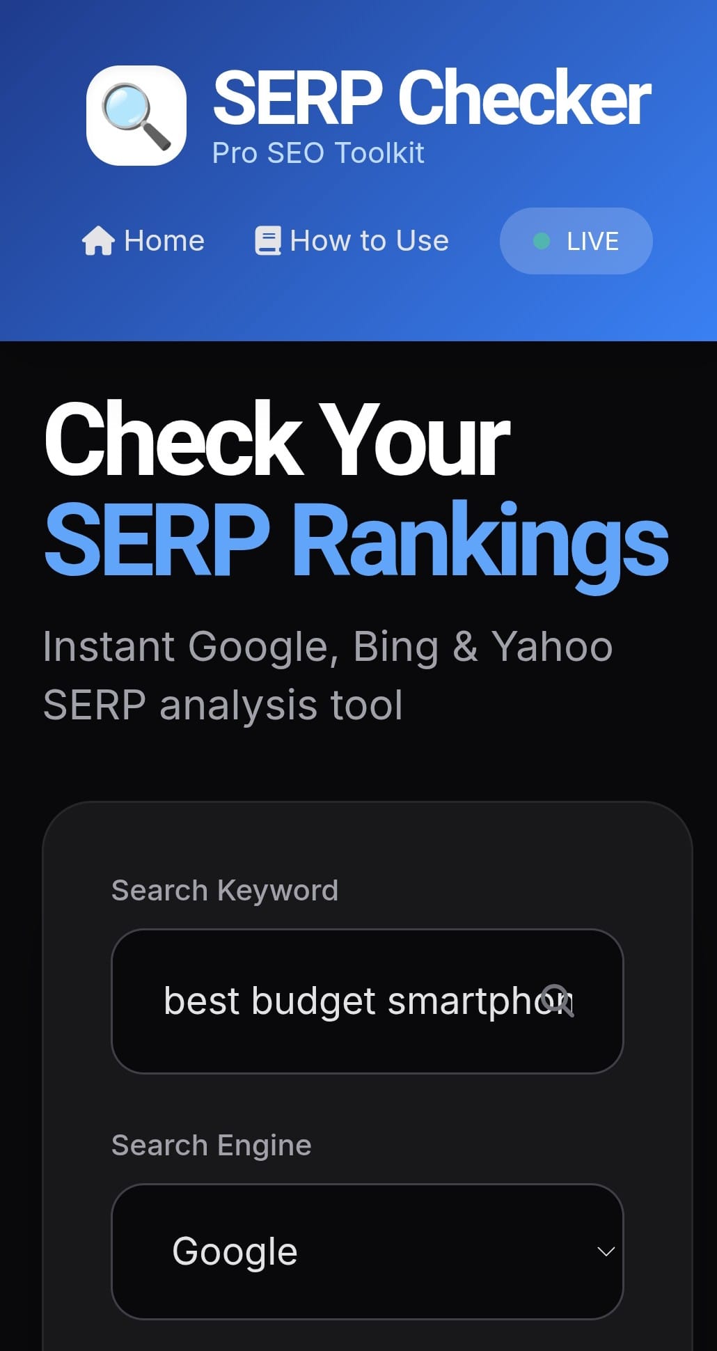 SERP Checker Online Free Tool