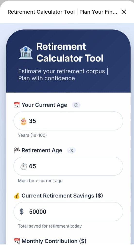 Retirement Calculator