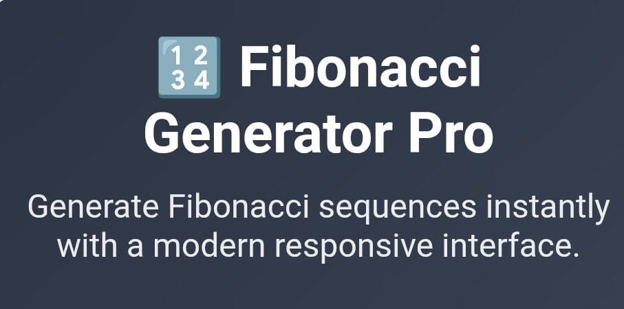 Fibonacci Generator Pro Tool