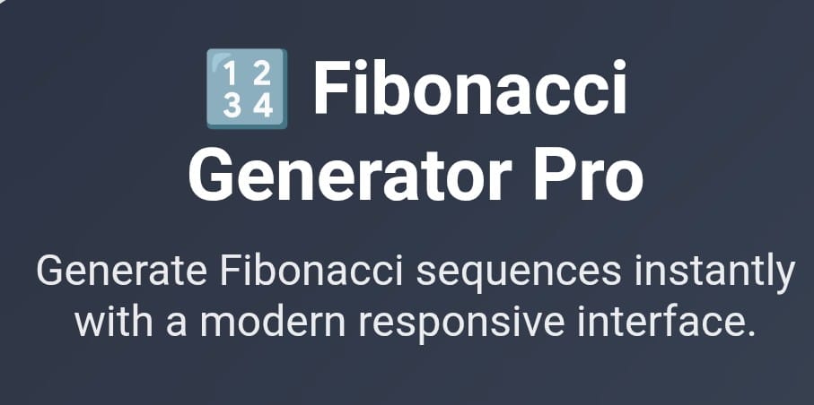 Fibonacci Generator Pro Tool